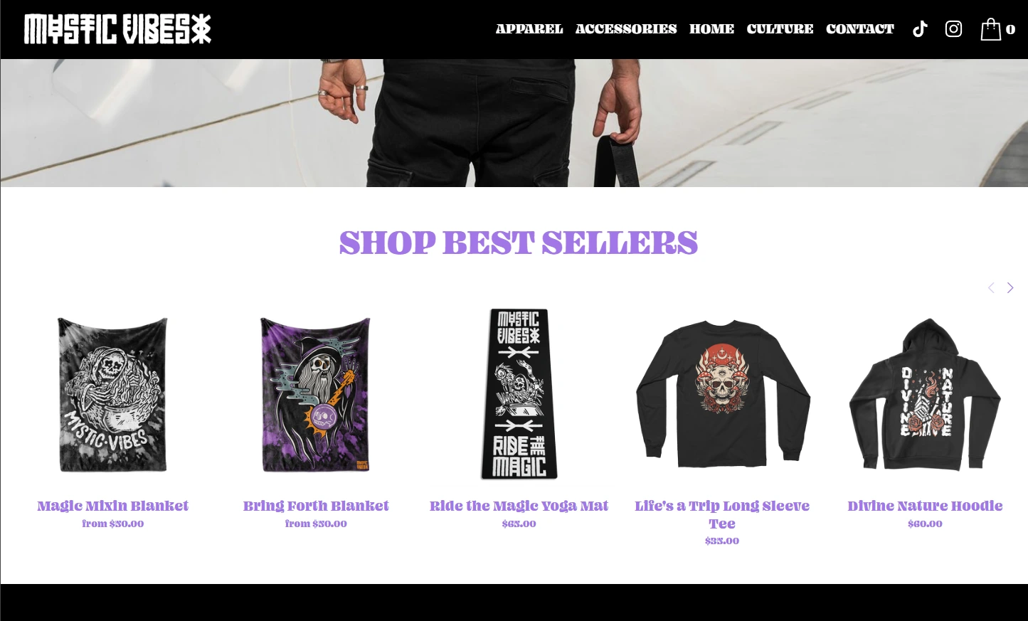 Mystic Vibes Co. website design