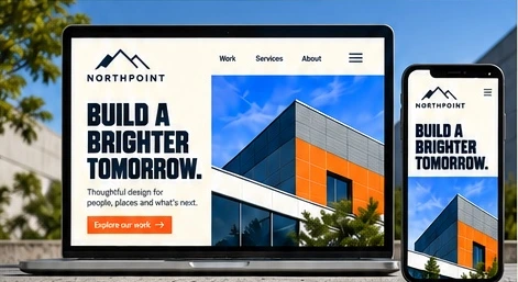 Northpoint website concept on laptop and mobile screens